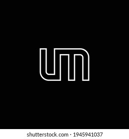 UM or MU abstract outstanding professional business awesome artistic branding company different colors illustration logo