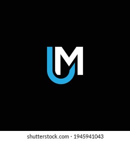 UM or MU abstract outstanding professional business awesome artistic branding company different colors illustration logo