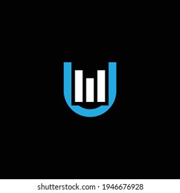 UM or MU abstract outstanding professional business awesome artistic branding company different colors illustration logo