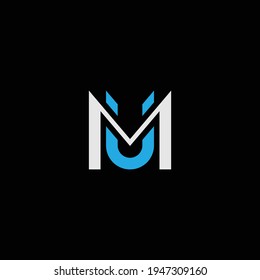 UM or MU abstract outstanding professional business awesome artistic branding company different colors illustration logo