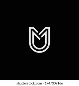 UM or MU abstract outstanding professional business awesome artistic branding company different colors illustration logo