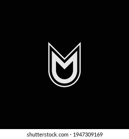 UM or MU abstract outstanding professional business awesome artistic branding company different colors illustration logo