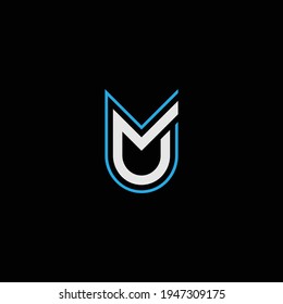 UM or MU abstract outstanding professional business awesome artistic branding company different colors illustration logo