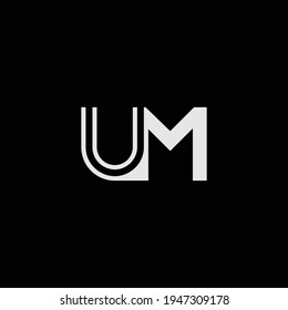 UM or MU abstract outstanding professional business awesome artistic branding company different colors illustration logo