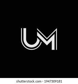 UM or MU abstract outstanding professional business awesome artistic branding company different colors illustration logo