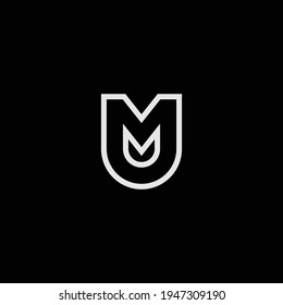 UM or MU abstract outstanding professional business awesome artistic branding company different colors illustration logo