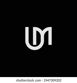 UM or MU abstract outstanding professional business awesome artistic branding company different colors illustration logo