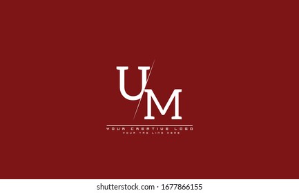 UM MU abstract vector logo monogram template