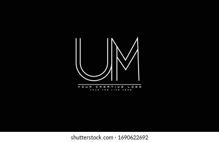 UM MU abstract vector logo monogram template