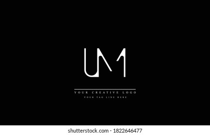 UM MU abstract vector logo monogram template