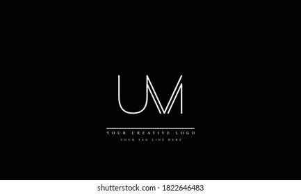 UM MU abstract vector logo monogram template