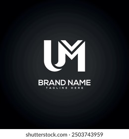 UM MU Alphabet Letter logo design. Initial Vector Symbol.