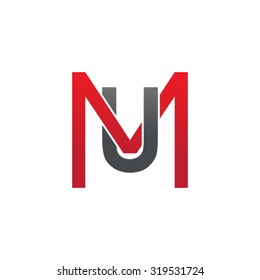 UM MU initial company square M logo red