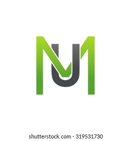 UM MU initial company square M logo green