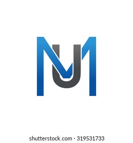 UM MU initial company square M logo blue