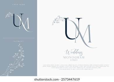 UM MU Initial Wedding Logo Monogram