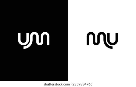 plantilla de diseño de logotipo de letras UM o MU