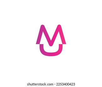 UM MU logo design vector template