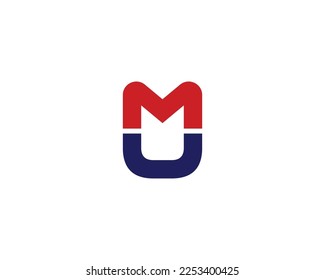 UM MU logo design vector template