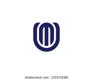 UM MU logo design vector template