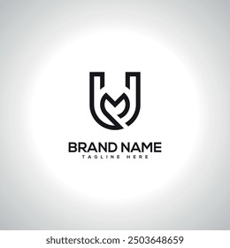 UM MU Minimal Unique Letter Logo Design. Initial Vector Symbol.