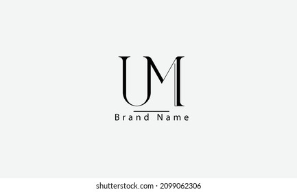 UM MU U M abstract vector logo monogram template