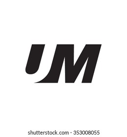 UM negative space letter logo