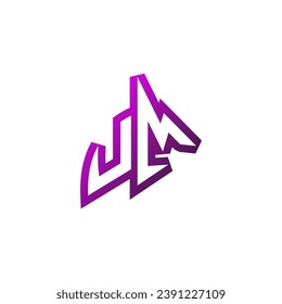 UM Premium emblem logo initial esport and gaming design concept