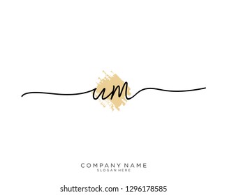 UM U M Initial handwriting logo template