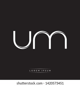 um u m Logo Initial Letter Split Lowercase Modern Monogram Template