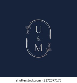 UM wedding initial logo letters in high quality professional design that will print well across any print media