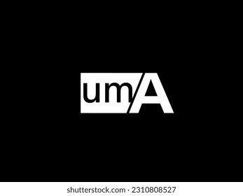 UMA Logo and Graphics design vector art, Icons isolated on black background