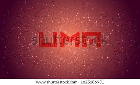 UMA token symbol of the DeFi project cryptocurrency theme on a blue polygonal background. Cryptocurrency logo icon. Decentralized finance programs. Vector EPS10. Foto stock © 
