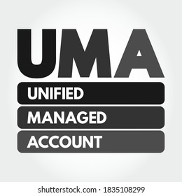 UMA - Unified Managed Account acronym, business concept background