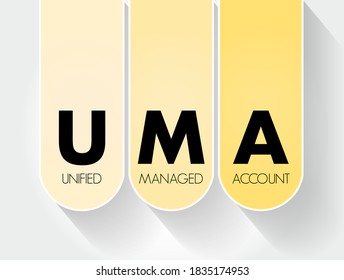 UMA - Unified Managed Account acronym, business concept background