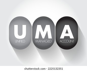 UMA - Unified Managed Account are managed investment accounts that have developed out of separate accounts, acronym business concept background