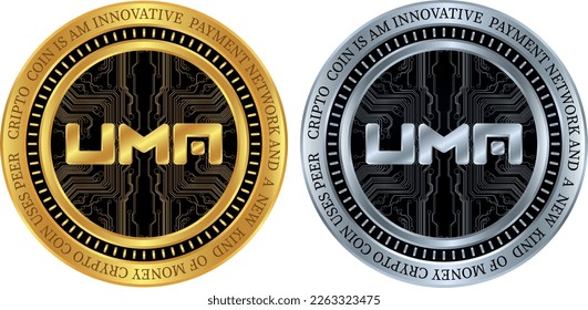 uma virtual currency vector illustrations. 3D vector illustrations.