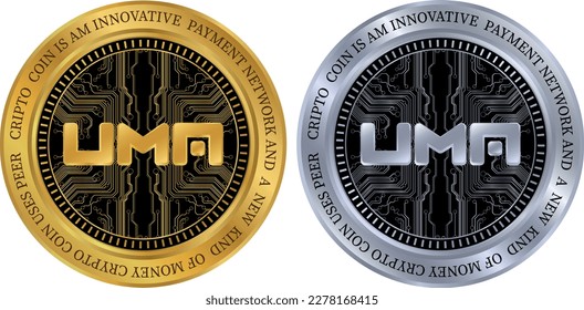 uma virtual currency vector illustrations. 3D vector illustrations.