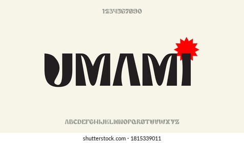 Umami, A Bold Decorative Display Font, Modern Alphabet Typeface Design Vector Illustration