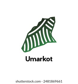 Umarkot world map vector design template, graphic style isolated on white background, suitable for your company