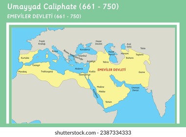 umayyad caliphate map vector history