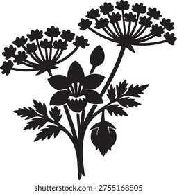 Umbel Flower Icon – Vector Illustration