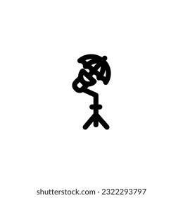 Umbella light stand  vector illustration. umbrella stand icon linear design.