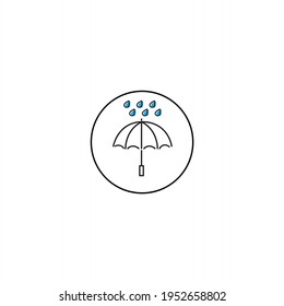 Umberella Icon With Rain Design