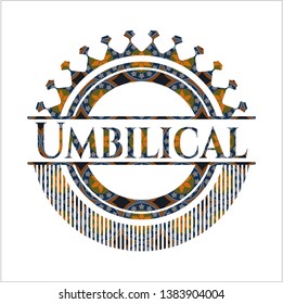 Umbilical arabic style emblem. Arabesque decoration.