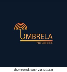 Umbrela line text logo template design for brand or company and other