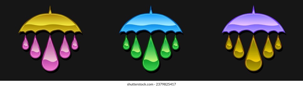 Umbrella abstract vector template design emblem logo, Water, Ecology, Business technology universal idea, Vector illustration