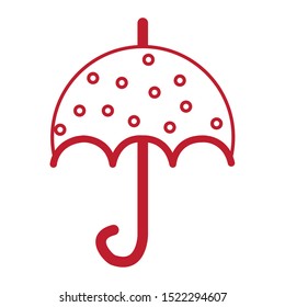 umbrella accessory autumn seasonal icon vector illustration design