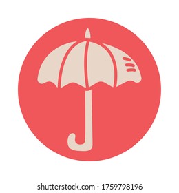 umbrella accessory block style icon vector illustration design