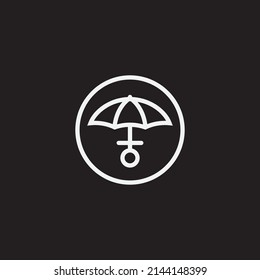 Umbrella and anchor in circle design.